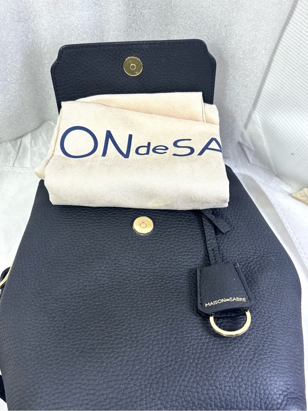 Maison de Sabre Mini Soft Backpack. Black/ Gold. - Picture 17 of 17